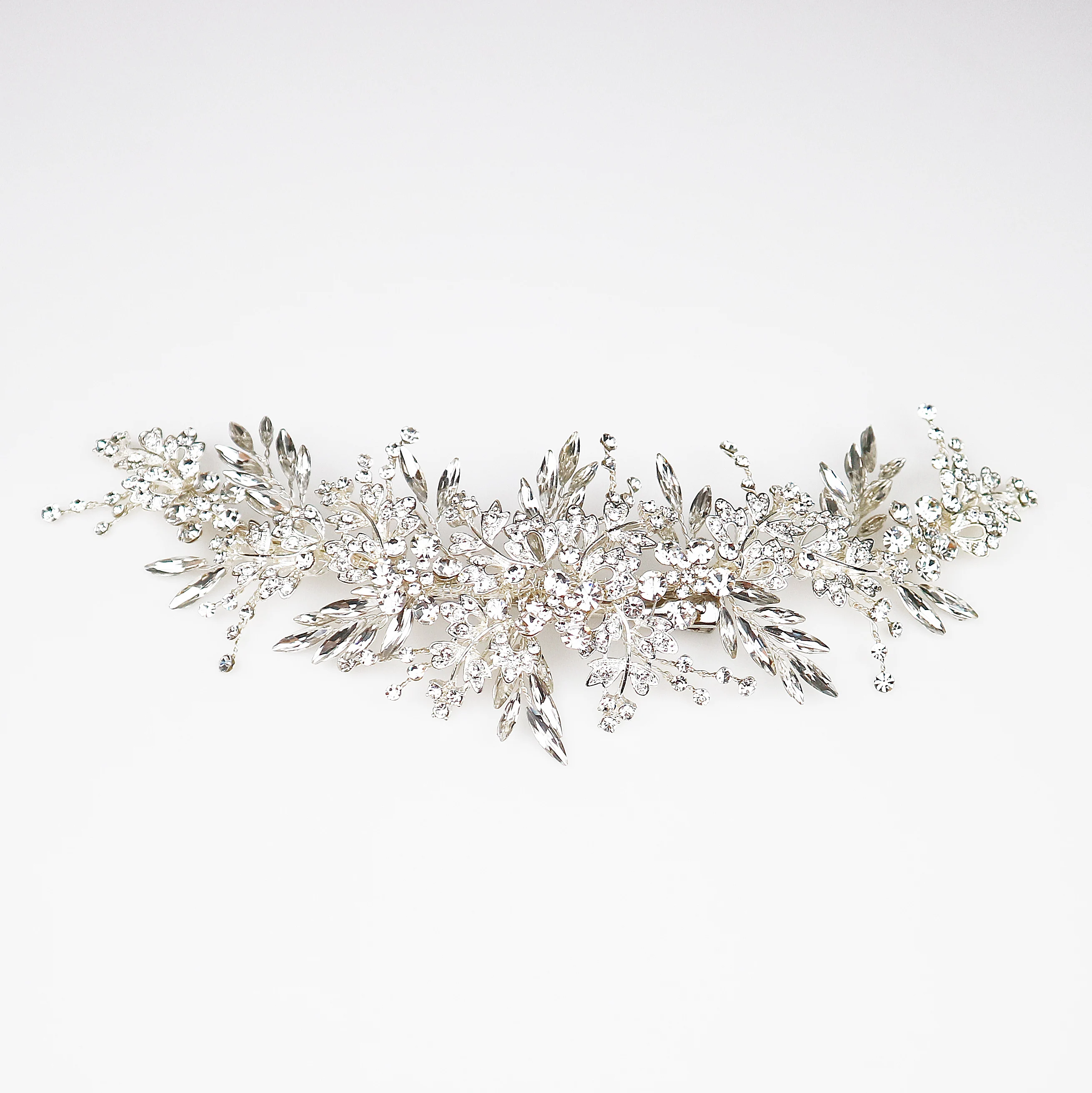 

SG0939 Silver Crystal Leaf Prom Bridal Hair Clip Wedding Headpiece For Women Hair Jewelry