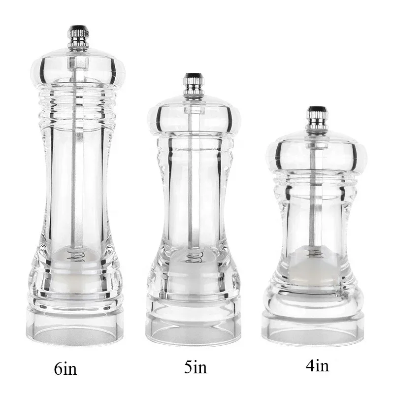 

2021 new household kitchen utensil glass manual pepper grinder, Transparent color