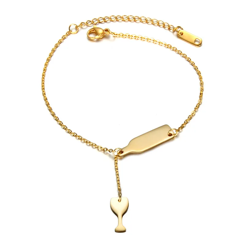 

Stainless steel custom silver bracelet blank t bar chain bracelets for women