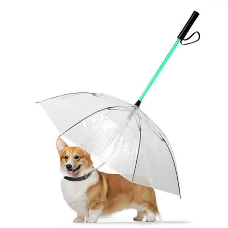 

Meeno Pet Supplies New Design Rainy Day LED Walking Dog Leash Umbrella, Black