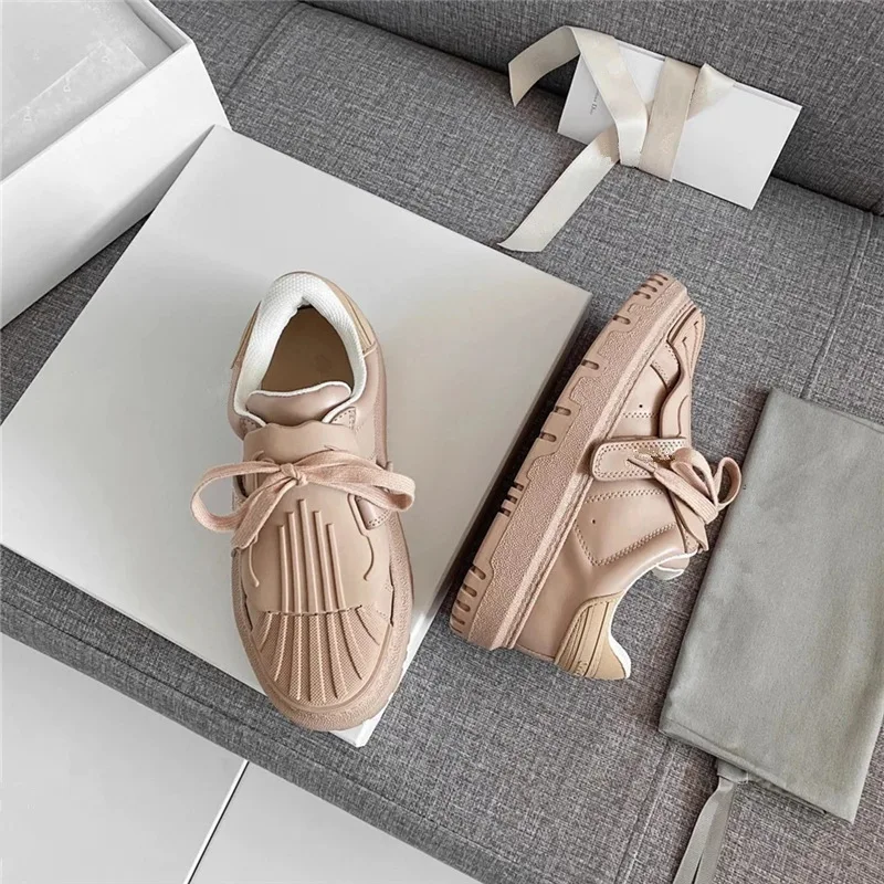 

D home shell head small white shoes 2021 spring and summer new magic paste buckle belt thick soled sports board shoes female