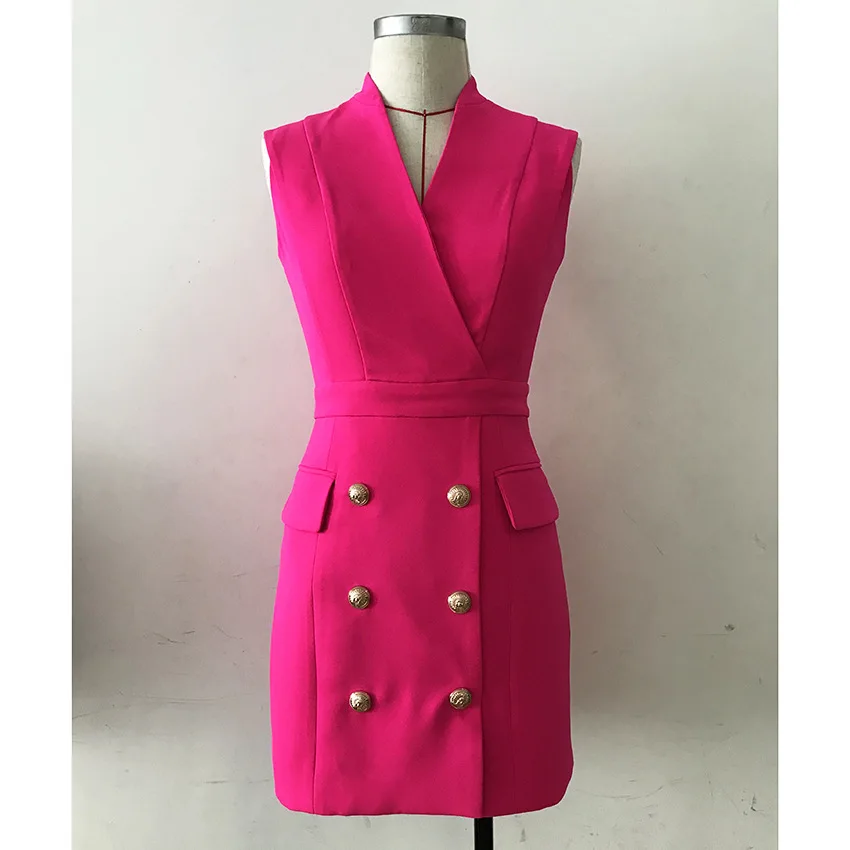 

2020 new arrivals special design deep V neck sleeveless luxury women suit dresses