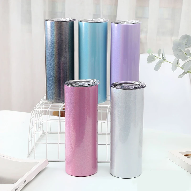 

Sublimation Blank 20oz Stainless Steel Double Wall Insulated White Shimme Tumbler Cup Wholesale Glitter Tumbler In Bulk, Customized colors acceptable