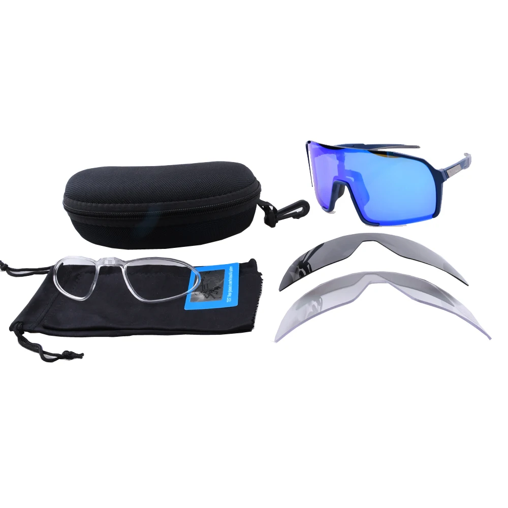 

Manufacturer Big Frame prescription Cycling Glasses 3 Lenses Set Polarized Safety Sport Sunglasses With Case, More than 12 colors