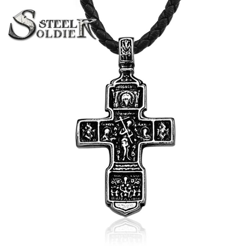 

SS8-177P Stainless Steel Pendant Crucifix Catholic Religious Cross Religious Christian Men Necklace Jewelry