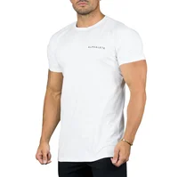 

mens gym training plain custom fitness longline short sleeve t shirts