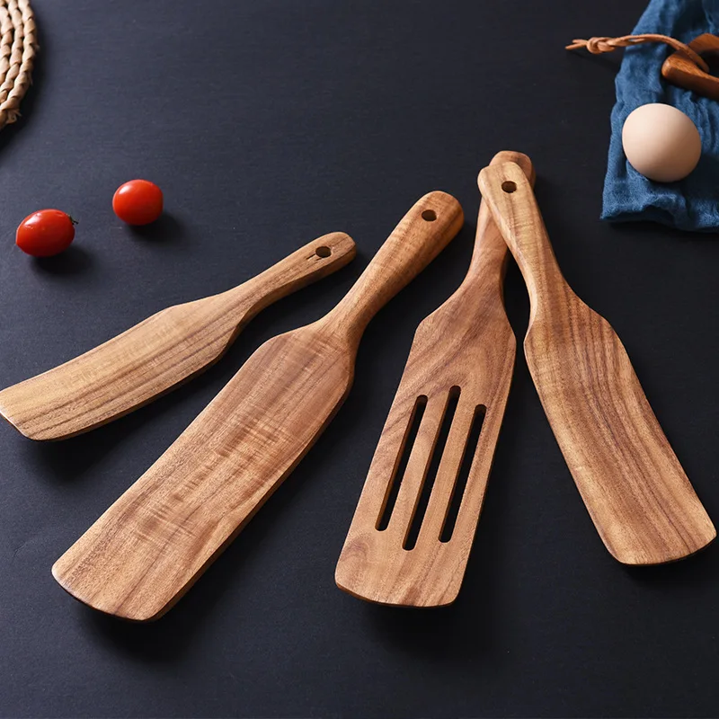 

Amazon Hot Sell Wooden Spurtle Set Kitchen Tool Set of 4 Utencils