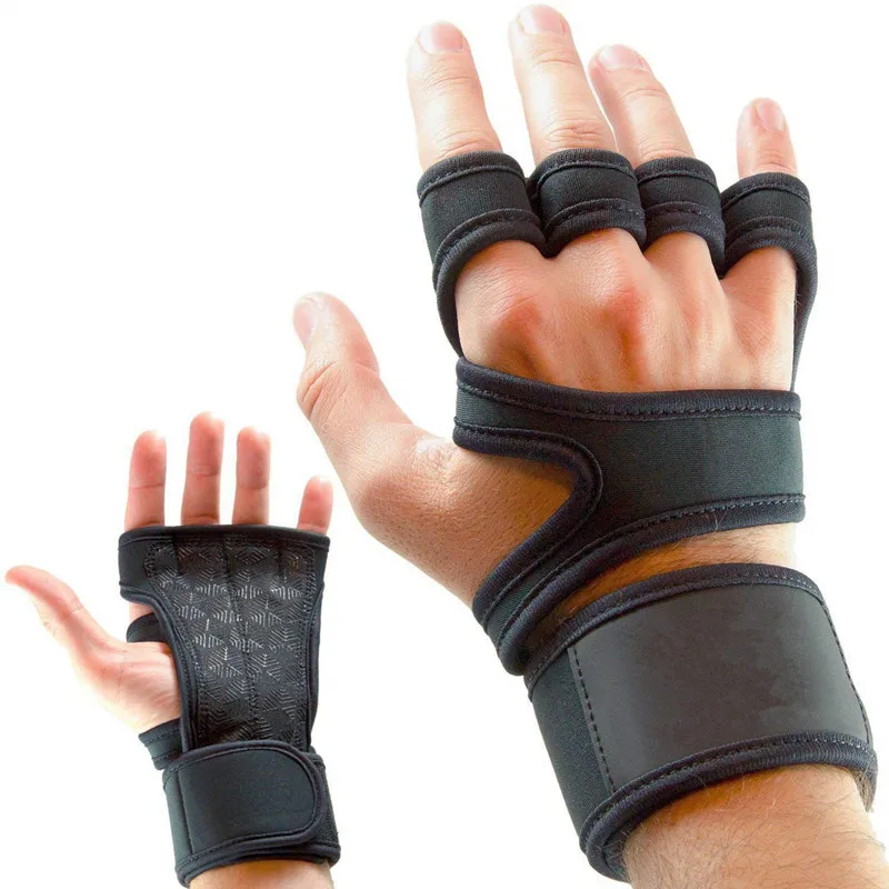 

WD Custom Workout Fitness Wrist Strap Gloves, Black