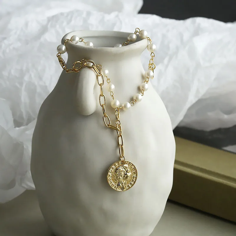 

Shangjie OEM joyas Fashion Women Bracelets Jewelry Pearl Bracelets 925 Sterling Silver Irregular Chain Disc Bracelets, Gold