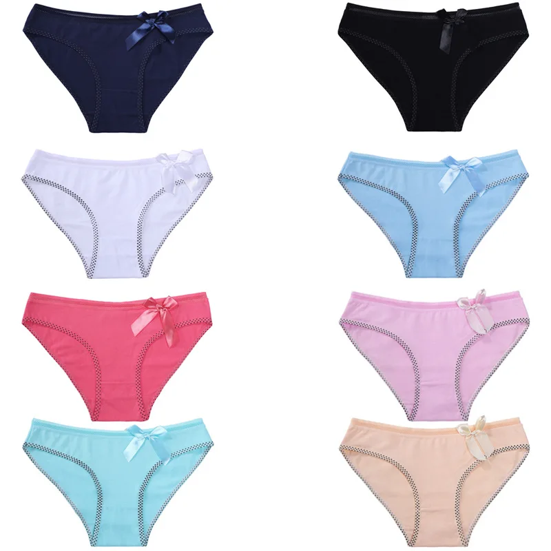 

Women's Cotton Bowknot Seamless Abdomen Solid Color Women's Underwear Dropshipping, Picture shows