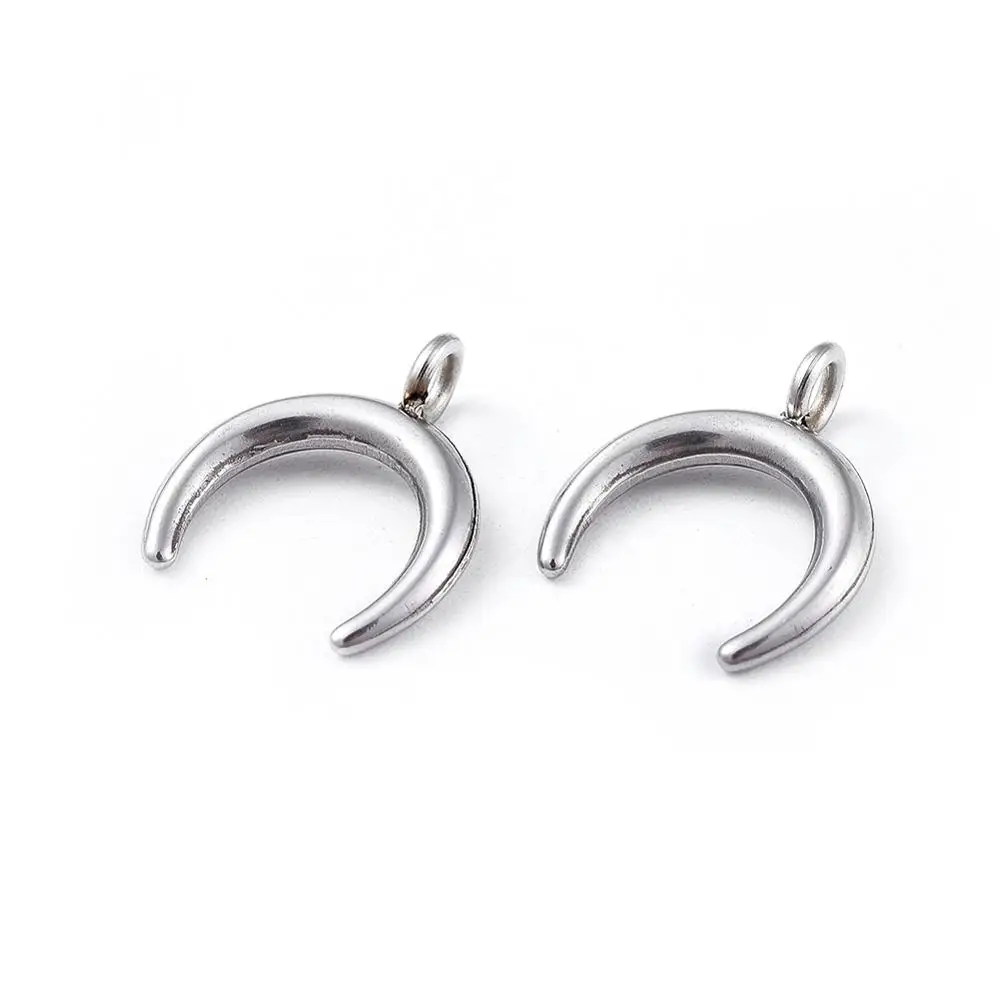

PandaHall Crescent Moon 304 Stainless Steel Pendants, Stainless steel color