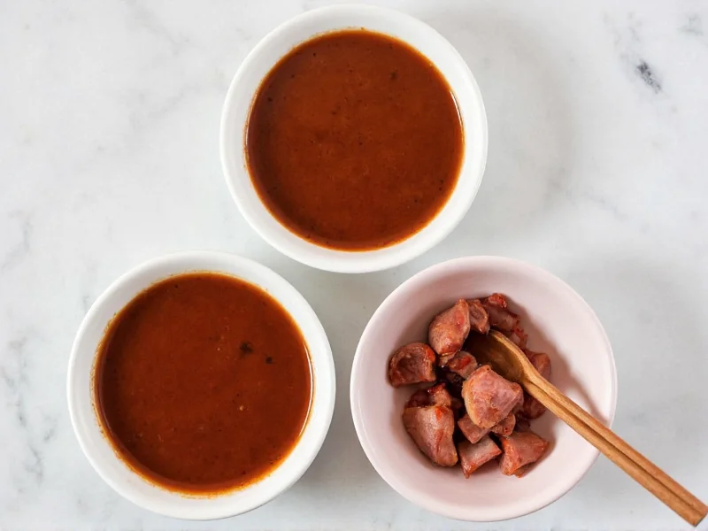 Three homemade ham glaze variations in small bowls