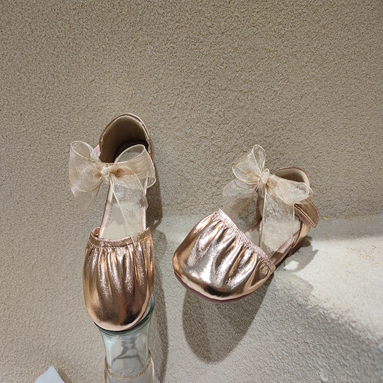 

Children's top quality casual princess girl shoes with bow knot