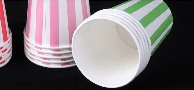 Striped paper cup