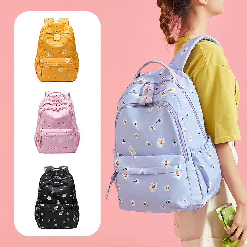 

Fashion flowers girls school bag for teenagers kid polyester student school bag backpack wholesale