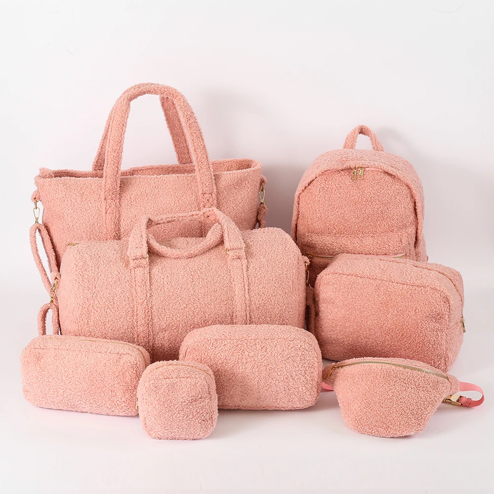 

Stock comfortable classic travel storage bag teddy duffle bag weekend bag handbag, Customizable