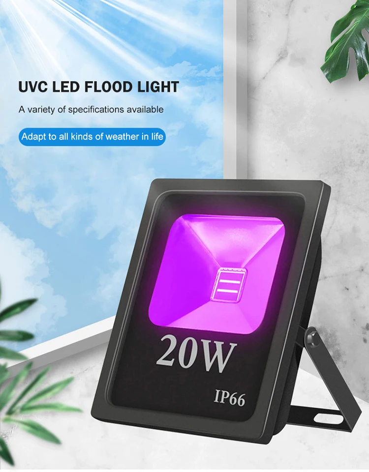 Professional quality mercury free aluminum body 10w 20w 30w 40w 50w uvc led flood light