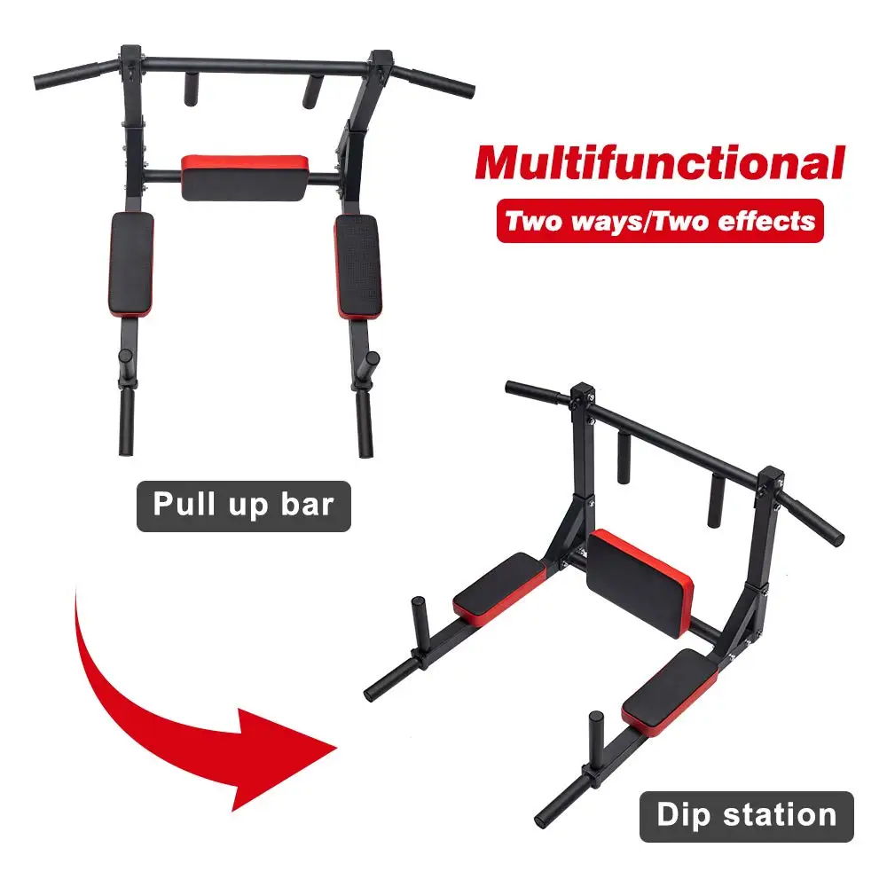 Wellshow Wall Mounted Pull Up Bar Multifunctional Chin -up Bar Dip ...