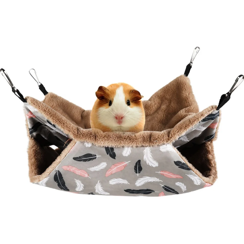 

Comfortable Warm Plush Hamster Pet Hammock Small Animal Hanging Nest Bed Pet Hanging Bed, As picture shows