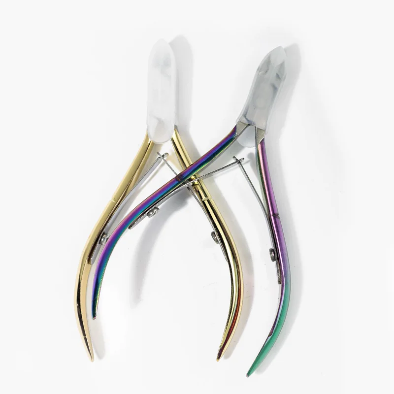 

Professional Colorful Rainbow Gold Sliver Remover Finger Care Manicure Stainless Steel Nail Clipper Cuticle Nipper, Gold,sliver,colorful