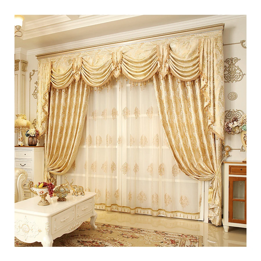 
Hot Sale Window Luxury Living Room Jacquard Curtain With Valance, Online Store Livingroom Curtain Cloth/  (62040171114)