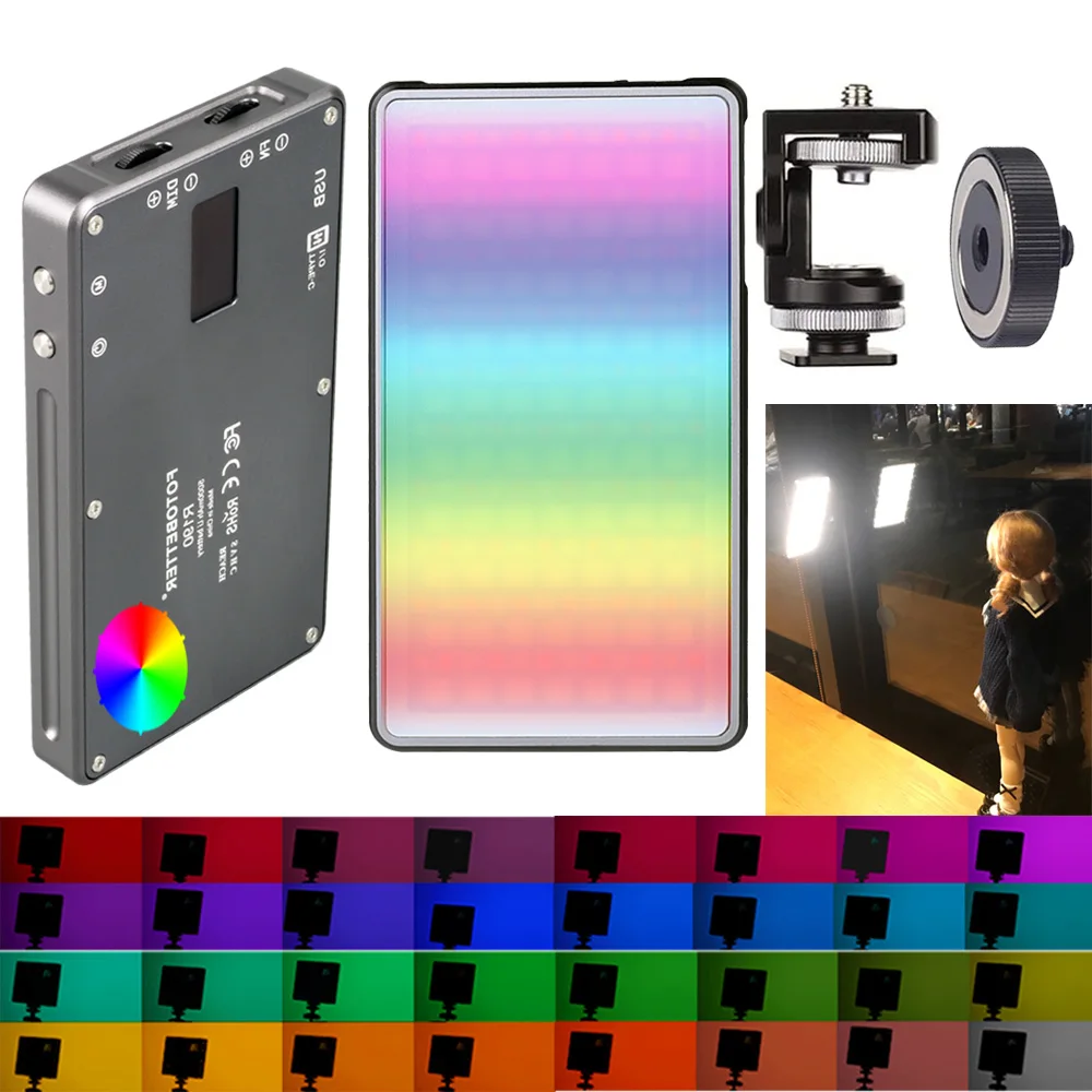 

Portable RGB LED Video Light,CRI 97,2500K-9000K Full Color 21 Lighting Effects Adjustable Light Panel for Camera Photography