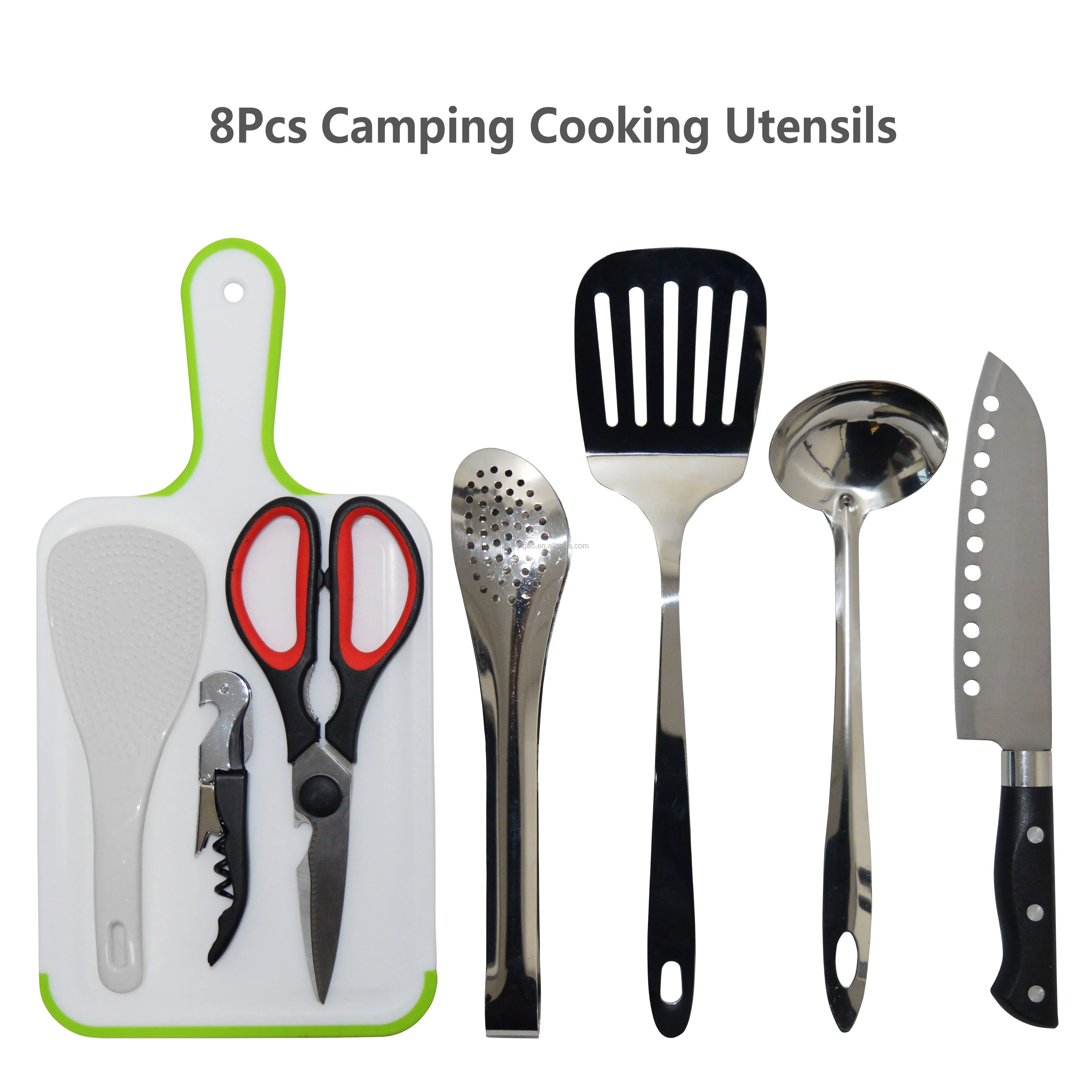 8piece Camp Cooking Utensil Set Including A Carrying Casecutting Board