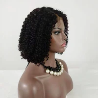 

Grade 8A top quality short black afro kinky curly natural lace wig virgin brazilian real human hair lace frontal wig for women