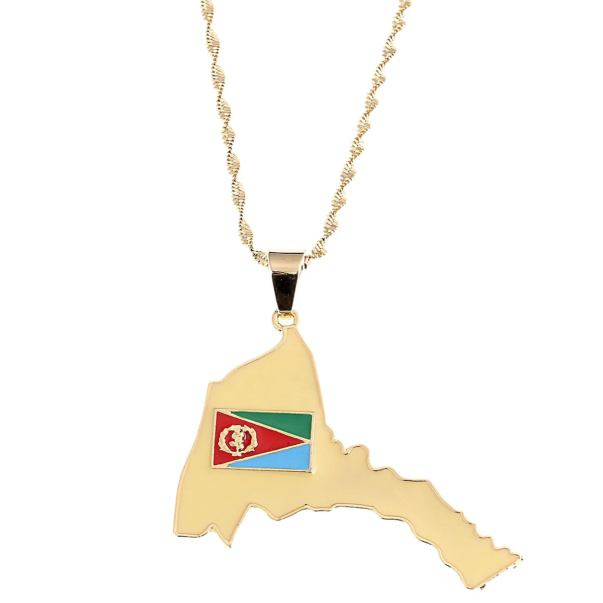 

Eritrea Map Flag Pendant Necklace Women Men Gold Color Africa Map of Eritrea Chain Jewelry