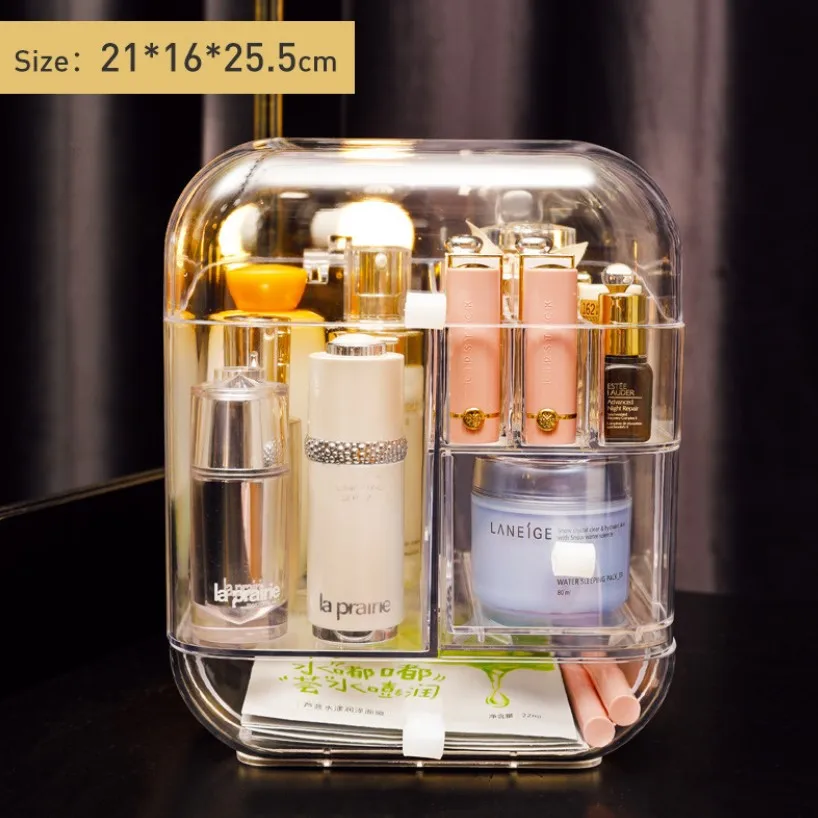 

Transparent Desktop Drawers Plastic Cosmetics Makeup Organizer Storage Box with lid, Optional