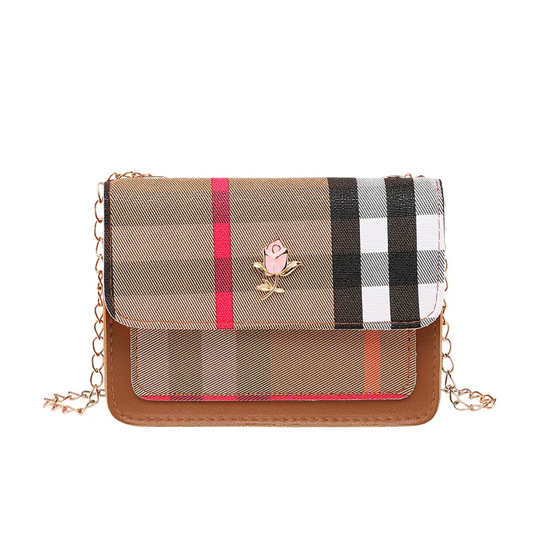 

2021 Fashion Shoulder Flap Plaid Handbags Casual Crossbody Bag Ladys Hand Bags For Woman