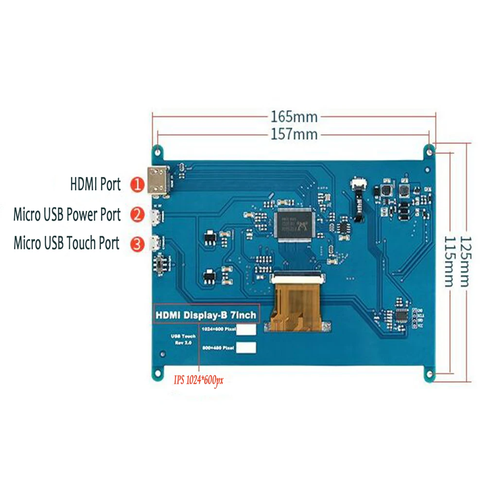 
7 inch LCD Display Touch Screen LCD 1024*600 TFT LCD display Monitor with Holder Case for Raspberry Pi 4 