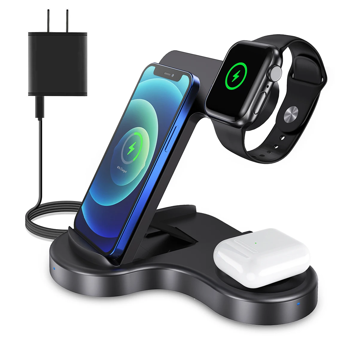 

50% Discount Qi 15W New Non Slip Travel Wireless Charging Stand Wireless Phone Charger Stand 3 In 1 For Huawei
