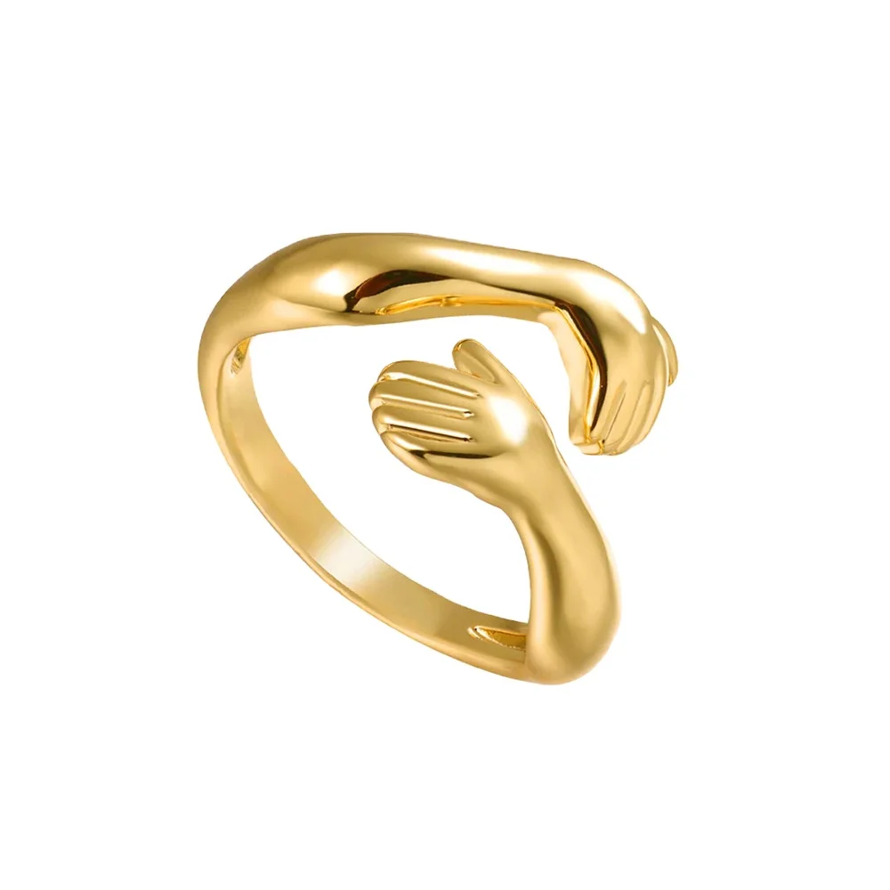 Carline 2023 Dainty New Hug Rings Women 18k Minimalist Gold Plated Jewelry Wholesale 925 Silver Rings