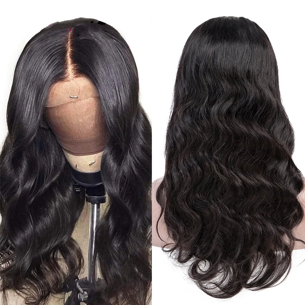 

Factory wholesale Hand-woven T part lace frontal body wave long curly hair real human hair wig headgear