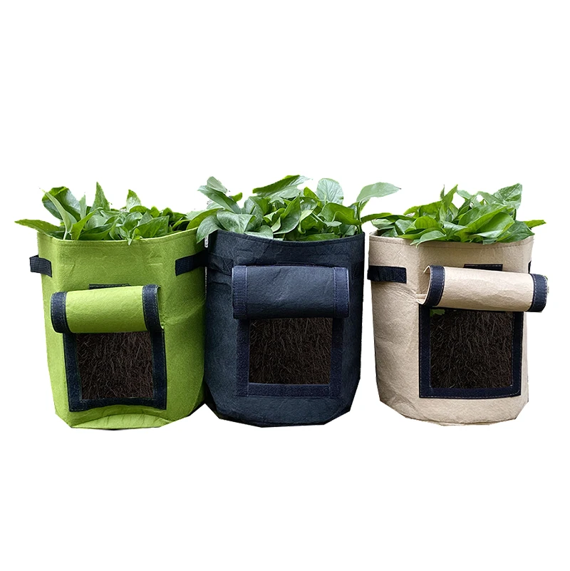 

3 Gallon/12L Non Woven Fabric Felt Potato Planter Growing Bag for Garden Vegetables Plant Fabric Pot with Handles, Customized color
