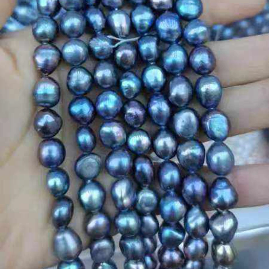 

10-11 mm black baroque loose wholesale freshwater pearl in strand AA quality