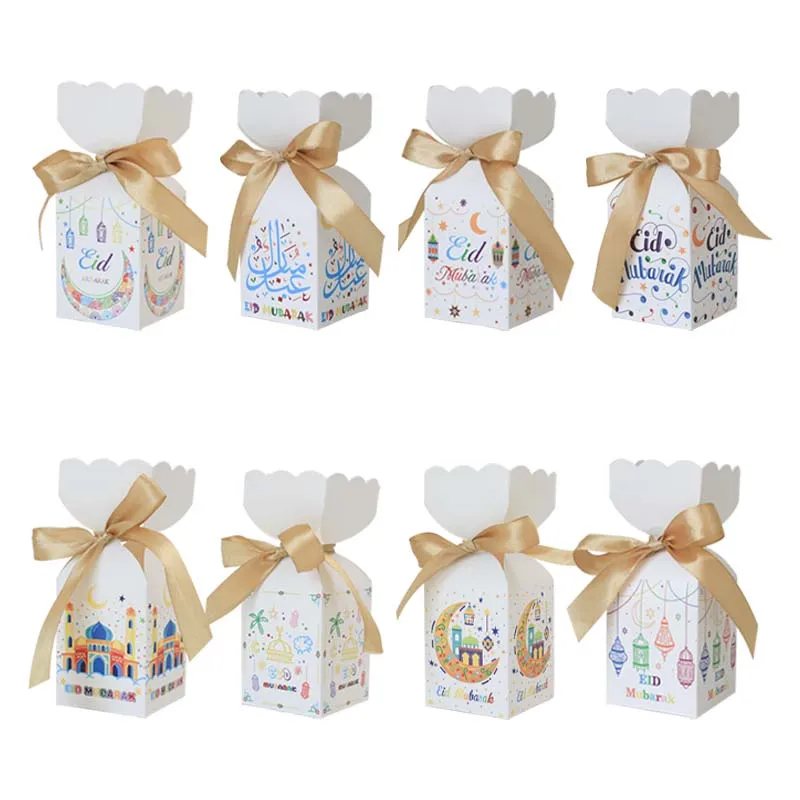 

8 design Eid Mubarak Ramadan candy Goodie gift box chocolate box for Eid party decorations