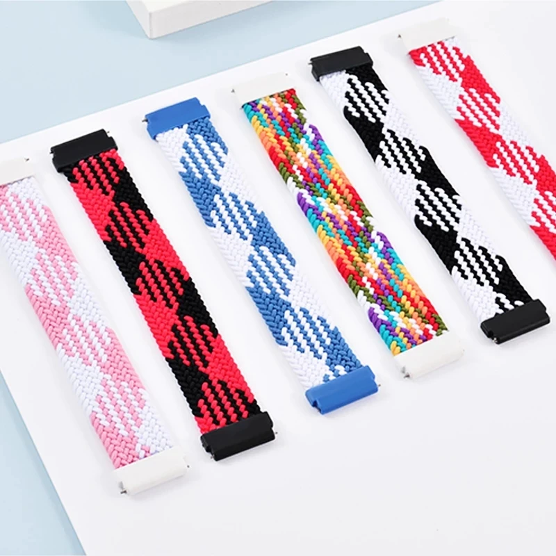 

Good Price Fashion Elastic Woven Fabric Braided Nylon Loop Watch Band for Samsung Galaxy Watch Strap 20mm 22mm