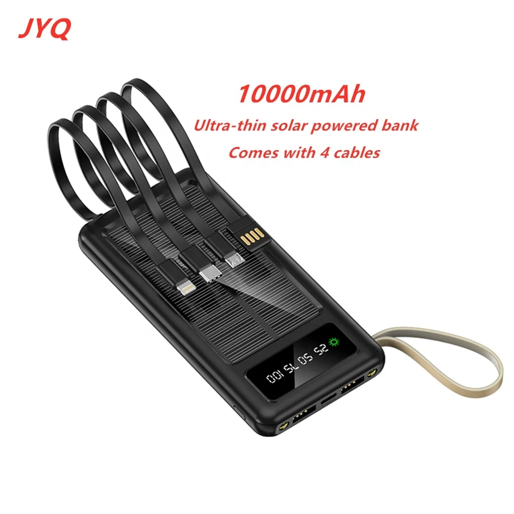 

2021 Hot Selling 2 USB Portable External Solar Powerbank 10000mah Power Bank 10000mah Solar power bank, Green black white