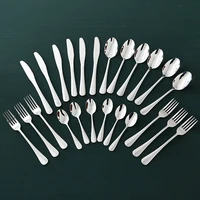 

Dishwasher Safe Fork Spoon Knife Set PVD Coating Stainless Steel Cutlery Flatware Set 24 pcs