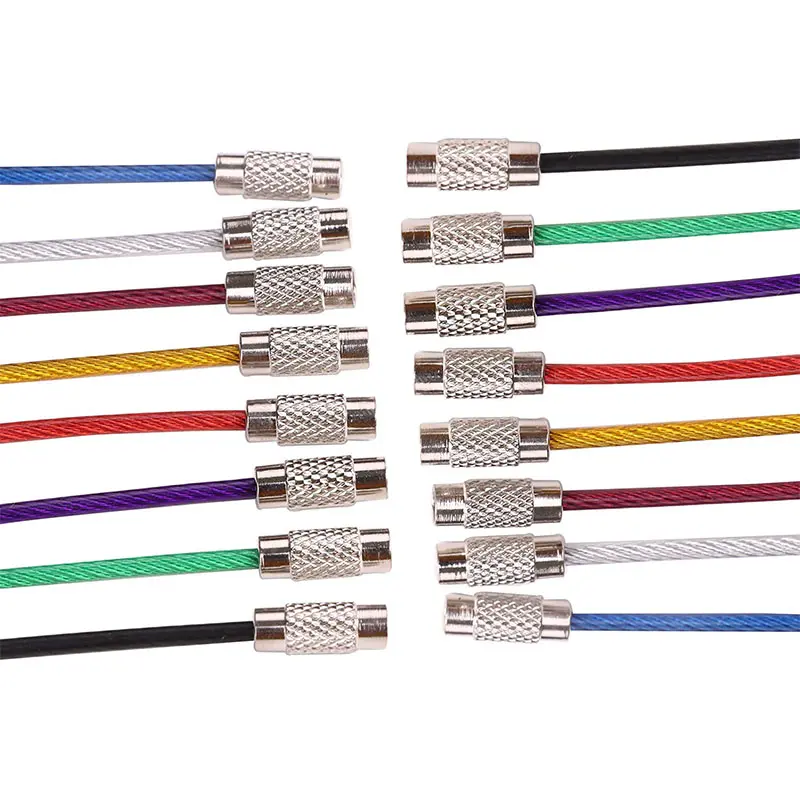 

Screw stainless steel wire rope cable key ring