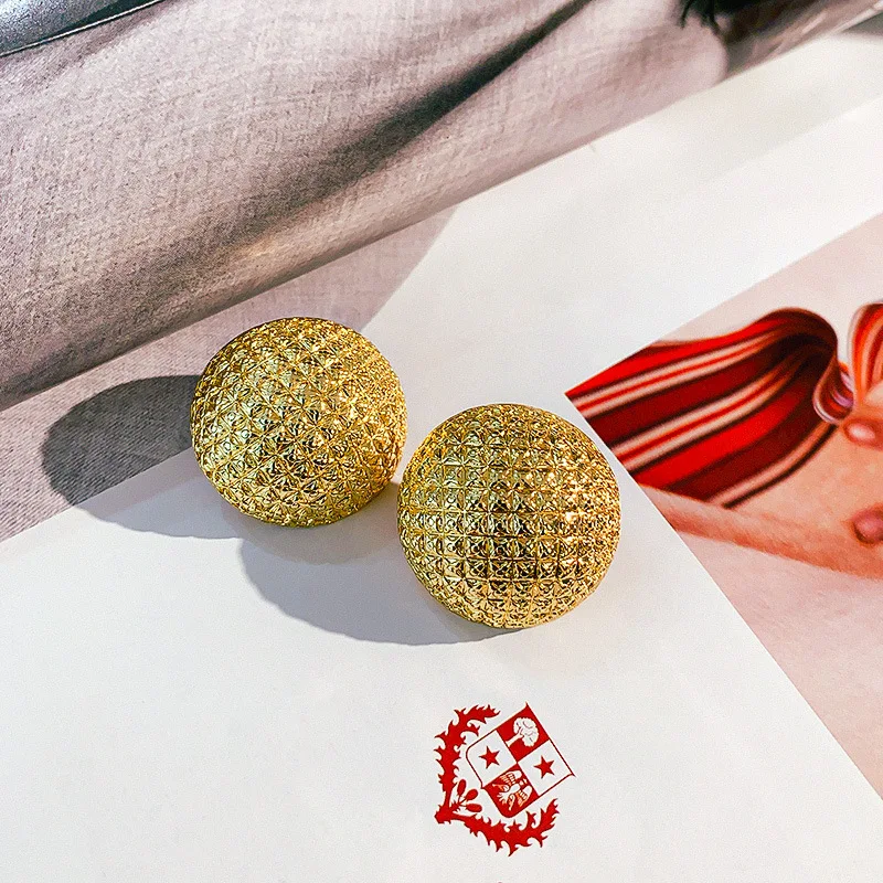 

new statement geometric round gold earrings