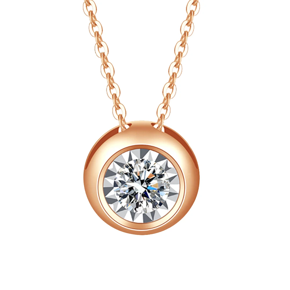 

Fashion Girls Bubble Necklace 18K Solid Gold Jewelry Shiny Diamond Simple 18k Real Gold Necklace Jewelry Wholesale