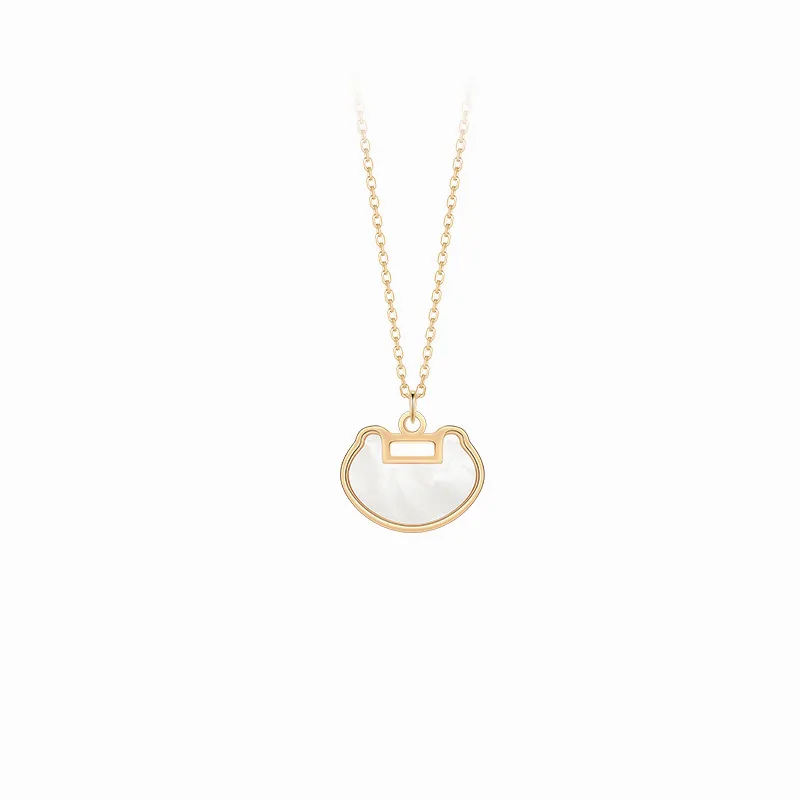 

Peaceful Lock Pendant Collar Choker Short Necklace, Golden