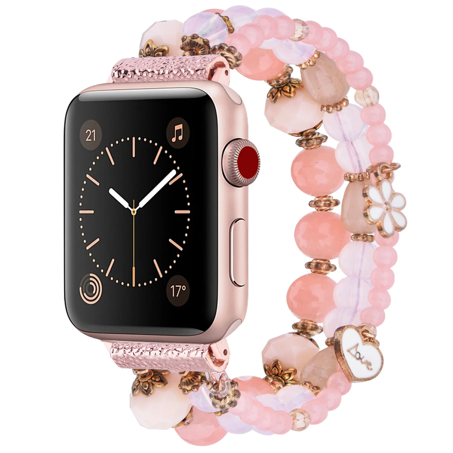 

for Apple Watch Band 38mm 40mm 42mm 44mm, Women Girls Fancy Pearl Elastic Stretch Bracelet Jewelry Wristband for iWatch 6 5 4 3, 43 colors, it could be customized