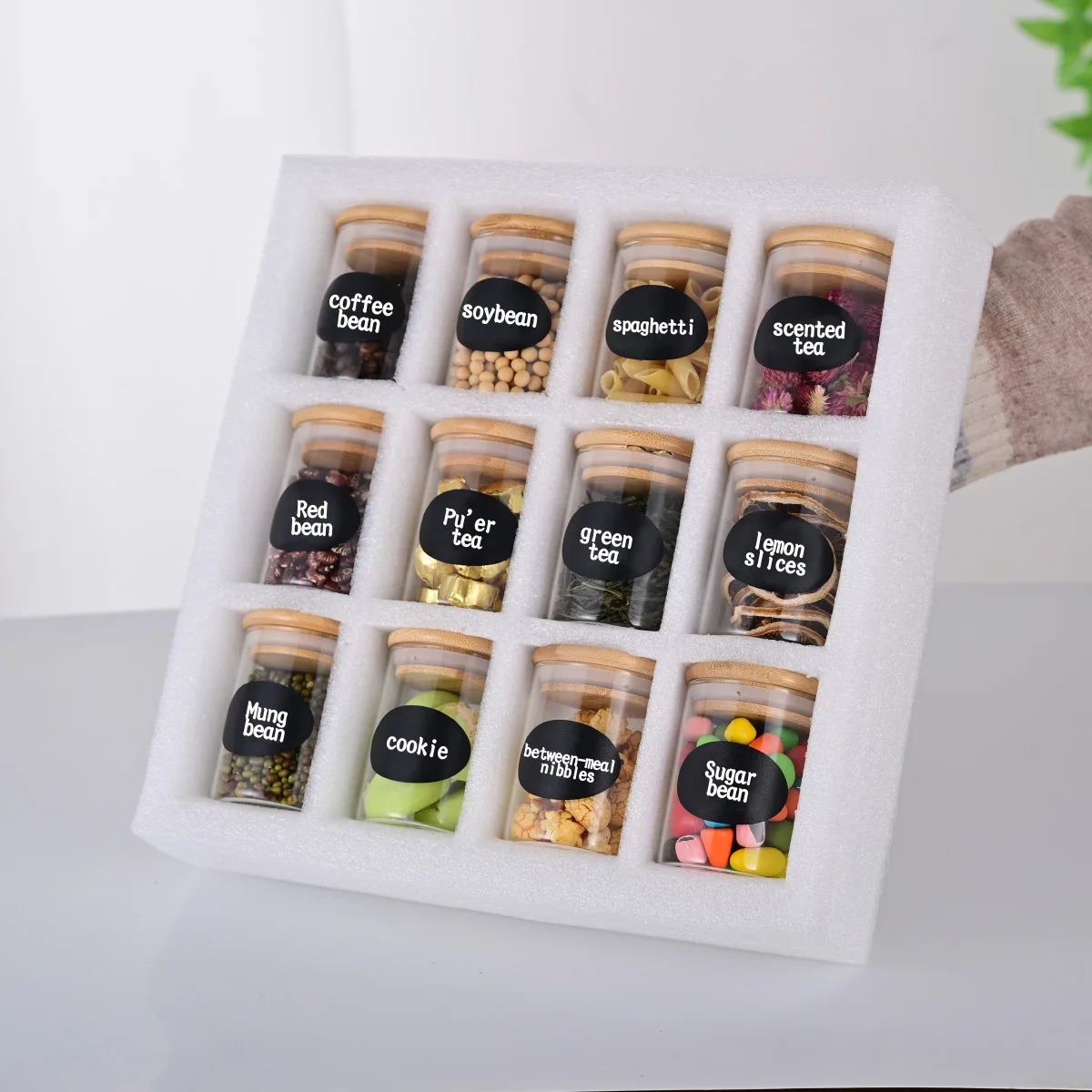 Hot Product 12pcs 200ml Home Use Kitchen Storage Glass Jar With Lid Set