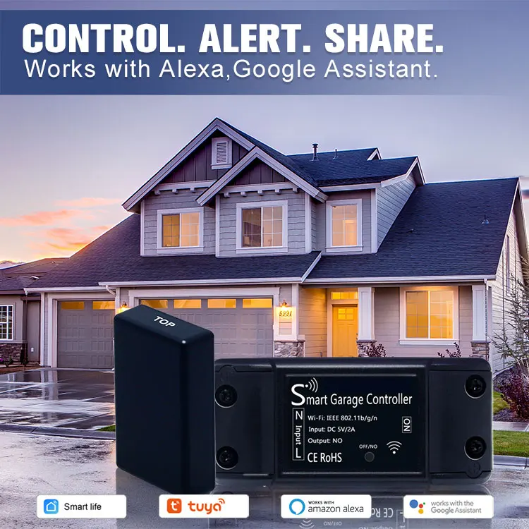 Wifi Wireless Smart Automatic No Touch Garage Door Opener with Alexa Google Home IFTTT