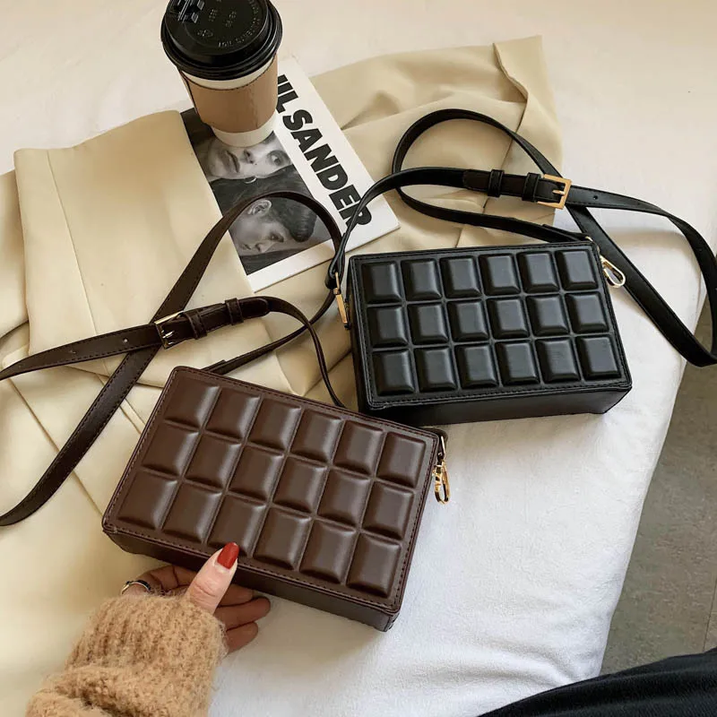 

2021 Chocolate Box Women Purse and Handbags Lady Crossbody Bags Pu Leather Square Lady Purse