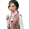 Leopard Printed Shawls Ribbon Scarf Cony Hair Bowknot Scarf